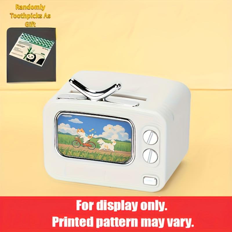 

1 шт. Ретро дизайн ТВ Держатель для зубочисток Разноцветный Автоматический выдвижной диспенсер, Пластик, Идеально подходит для спальни, туалетного столика, Идеальный подарок для выпускных вечеринок, White
