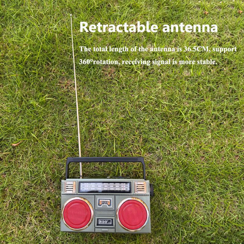 Portable Retro Emergency Radio Solar Panel Vintage FM AM SW Radios Wireless Bluetooth Speaker Music Box Support TF Card U Disk