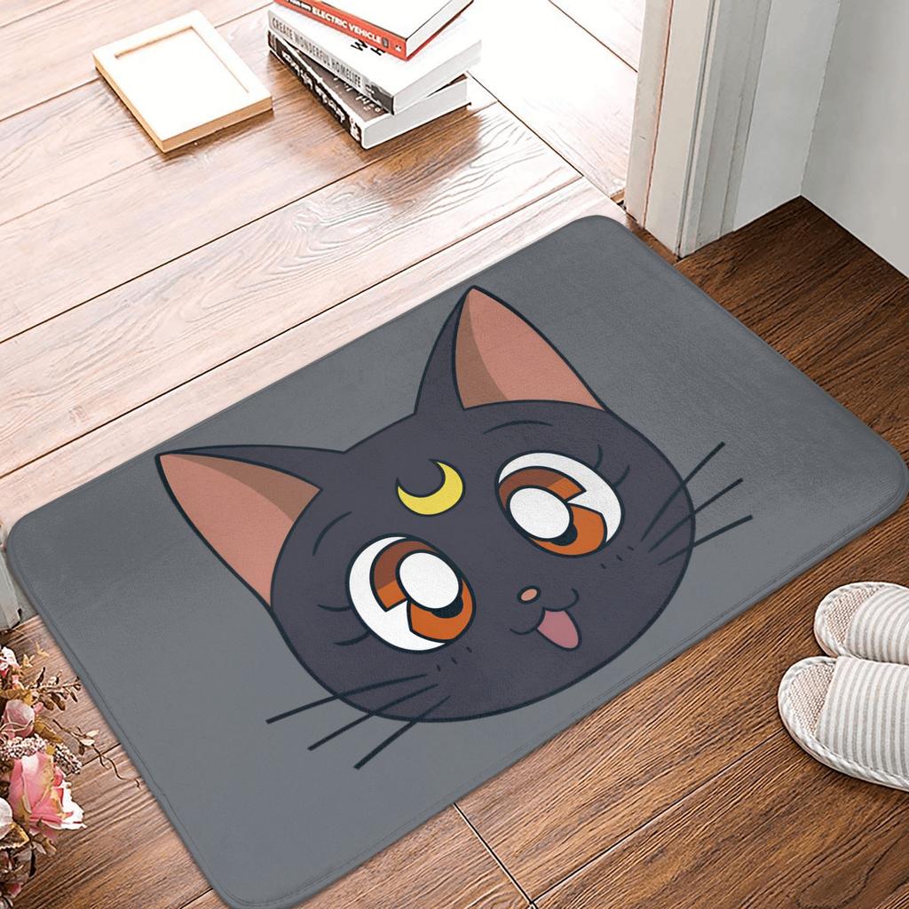 Anime Sailors Moons Luna Cat Doormat Non-Slip Entrance Bath Kitchen Floor Door Mat  Bedroom Balcony Carpet Rug