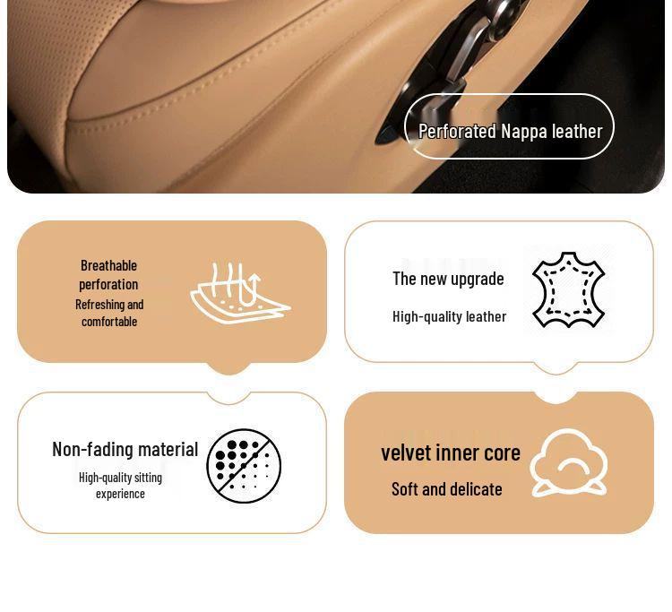 Nappa Leather All-Season Car Seat Cushion for Model 3 - Rear Seat