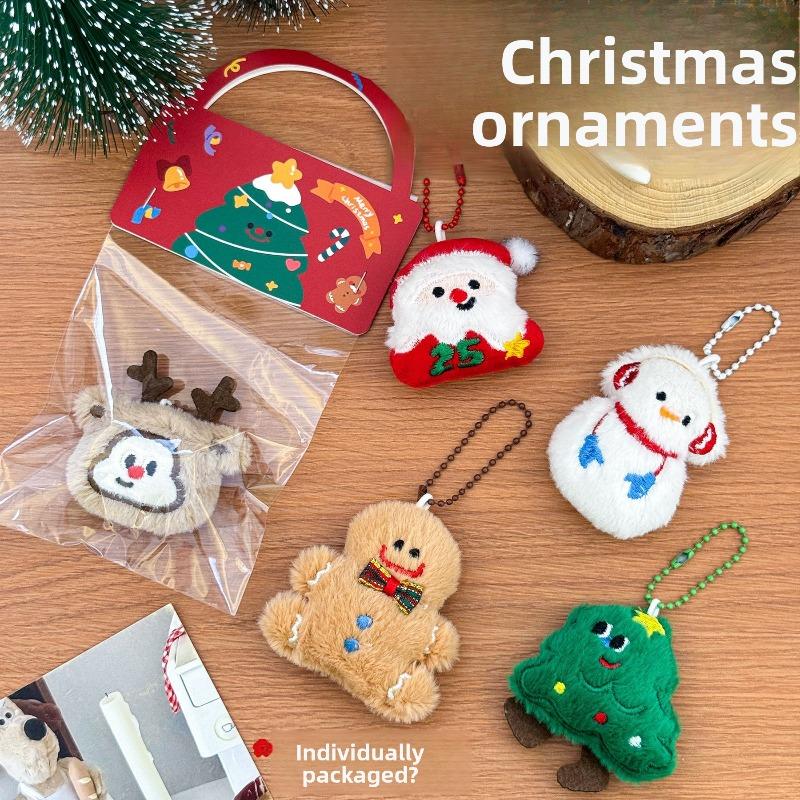 Chaveiros de Pelúcia de Natal, Sacolas Fofas de Papai Noel, Pingentes Decorativos, Bonecas Natalinas Femininas e Pequenos Presentes