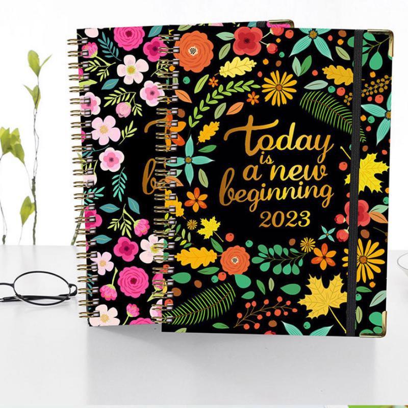 Agenda A5 2023 Planner Quaderno a Spirale Programma Diario Cancelleria Blocchi Appunti Kawaii Album da Disegno Accessori Scolastici Diario di Bilancio