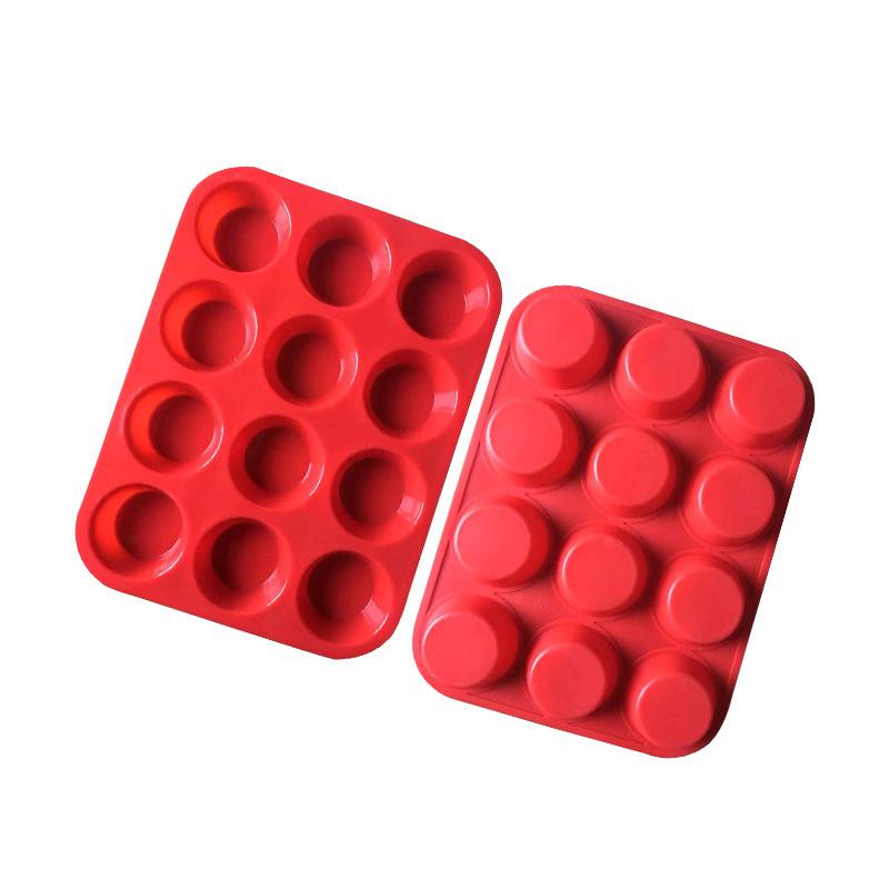 12 Holes Cupcakes Mold Muffin Cupcake Silicone Mold Non Stick Soap Chocolate Muffin Baking Pan Silicone Cake Mold Baking Tools
