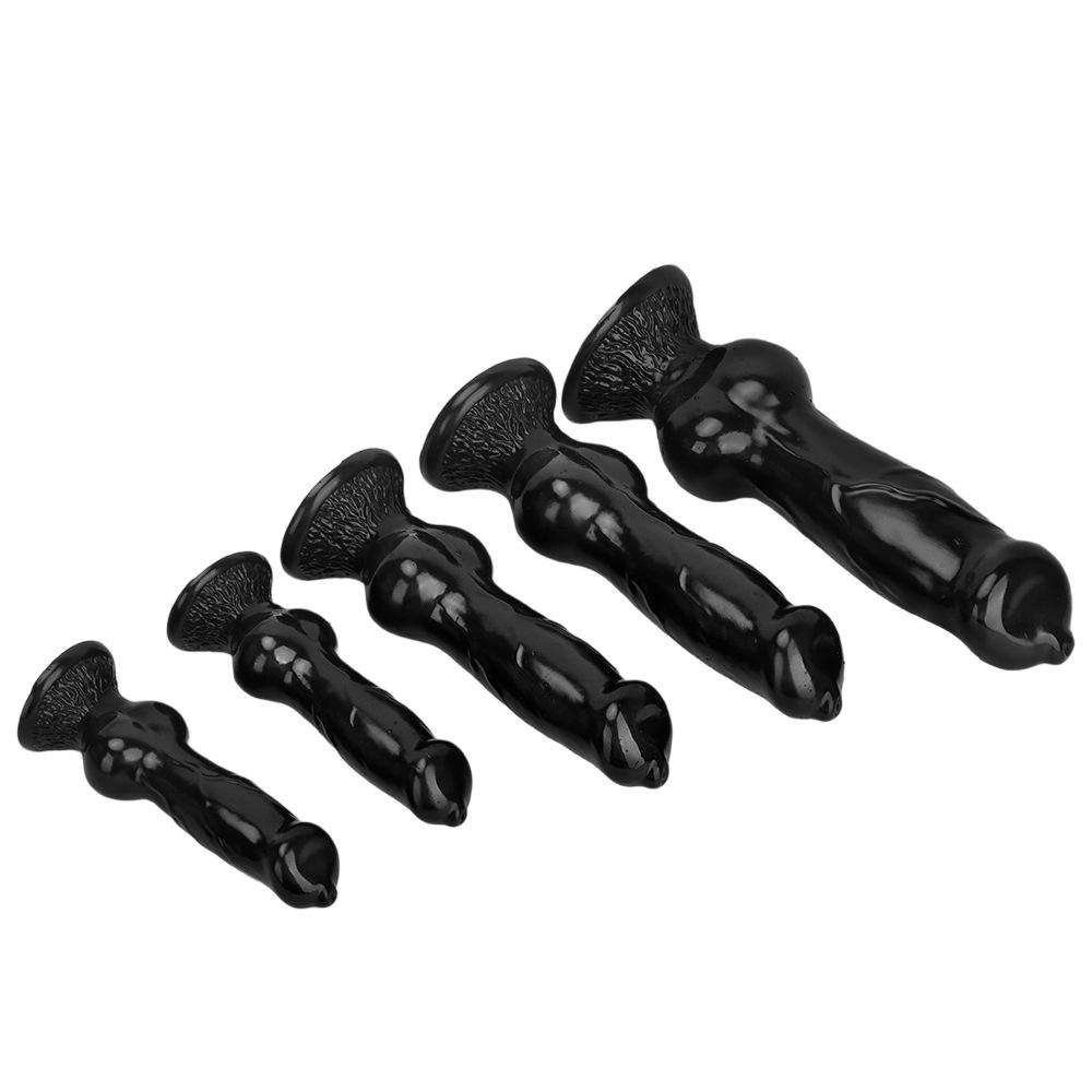 Realistic Black Silicone Dildo Anal Plug - Female Masturbation Toy with Lifelike Texture & Body-safe Material