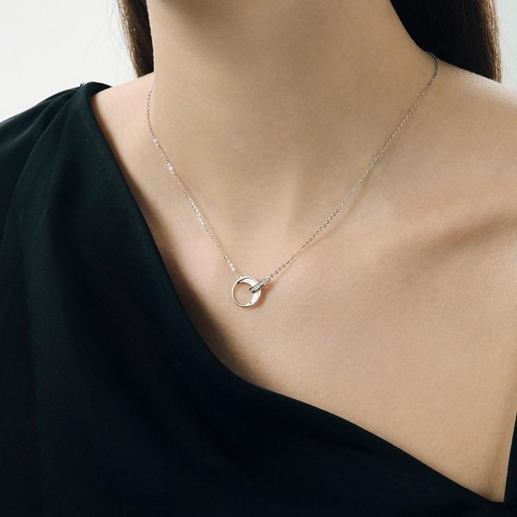 Crescent Moon 14K Gold S925 Silver Pearl Zircon Pendant Necklace for Women