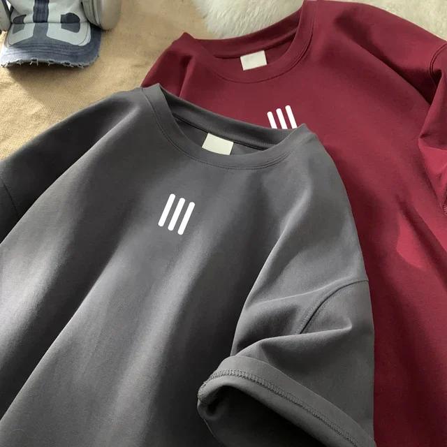 Herren Oversized T-Shirts Herren Baumwoll T-Shirt Weiß 3XL Lässige Sommerbekleidung Mode Print T-Shirts für Herren Neue Kleidung2024 Neu