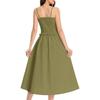 Abiti casual a vita alta con bretelle senza maniche stampa tinta unita primavera estate moda donna