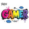 Adesivi Murali TALOS GAMER, Decalcomanie Autoadesive Senza Tracce, PVC Artistico Impermeabile, Adesivi Colorati Graffiti per Stanze E-Sports Camere da Letto Dormitori Decorazioni per Giochi