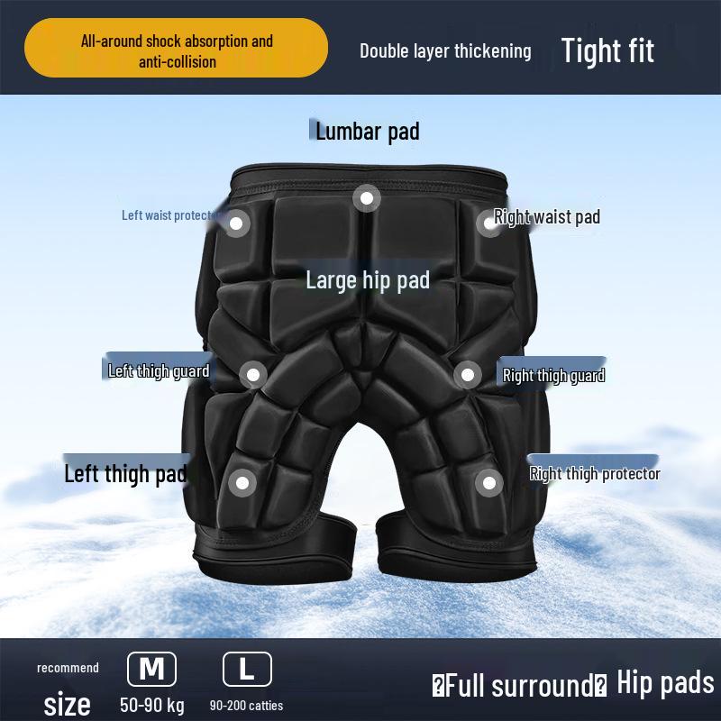 Kids' Skiing & Skating Protective Gear: Thick Knee & Elbow Pads, Anti-Fall Inner Pants
