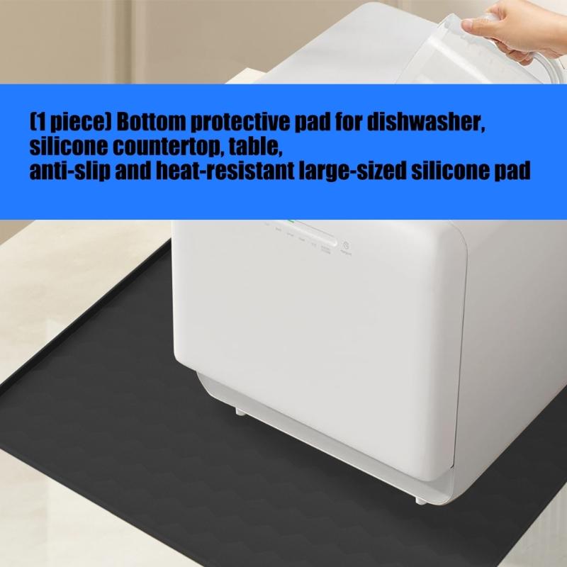 Geschirrspüler Abtropfschale mit erhöhtem Rand Tragbare Silikonmatte Geschirrspüler Ablaufschale Matte für Bodenschutz Leicht zu reinigen