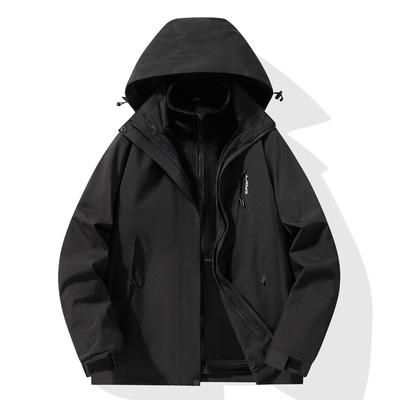 Veste de costume d'alpinisme d'extérieur Trois-en-un Amovible Coupe-vent Imperméable Manteau Femme Couple Polaire Deux pièces Costume