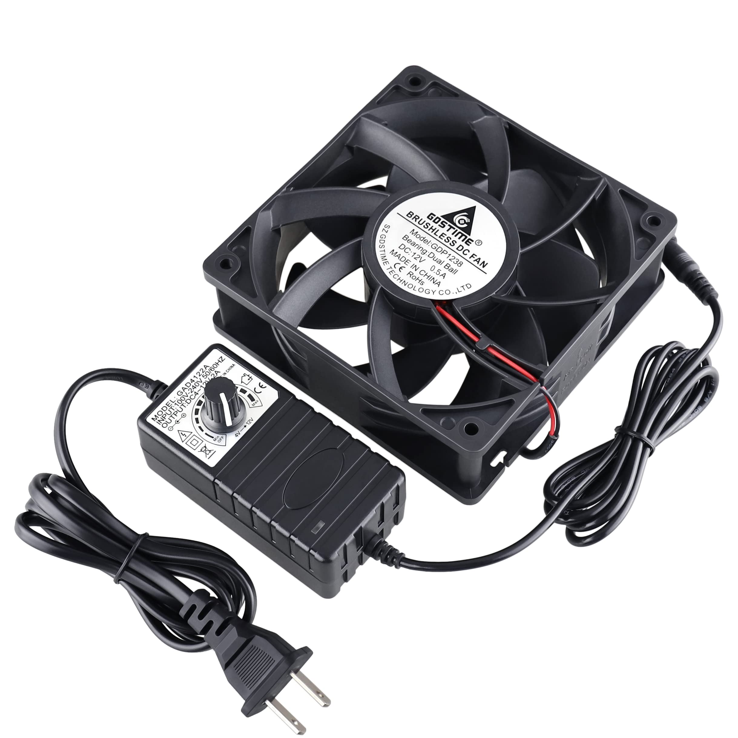 

GDSTIME 120mm x 38mm DC 12V Case Fan Cooling Fan Ventilation Fan with AC Drive Speed Control for Receiver Amplifier DVR Playstation Xbox Component