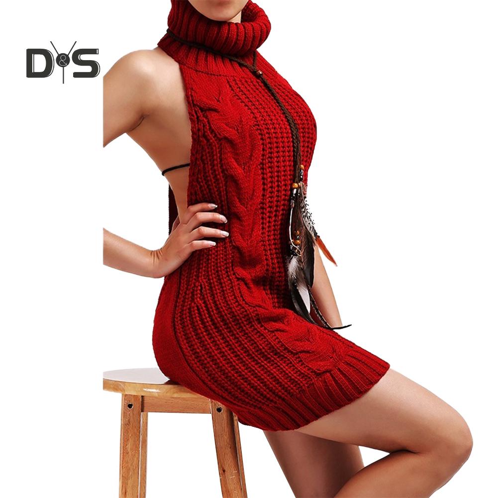 backless turtleneck sweater dress Verona Dress