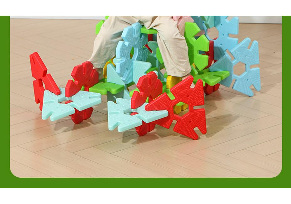 Educational 26cm Geometric Snowflake Blocks for Toddler Sensory Integration and Building