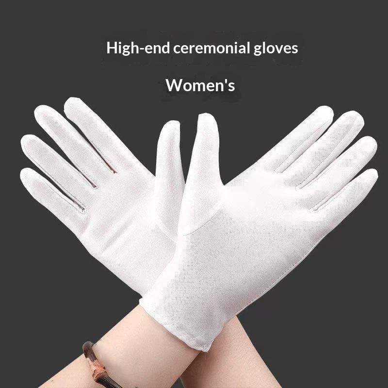 Thin Solid Color Short Gloves High Elastic Spandex Fashion Formal Etiquette for Banquet Prom Stage Performance