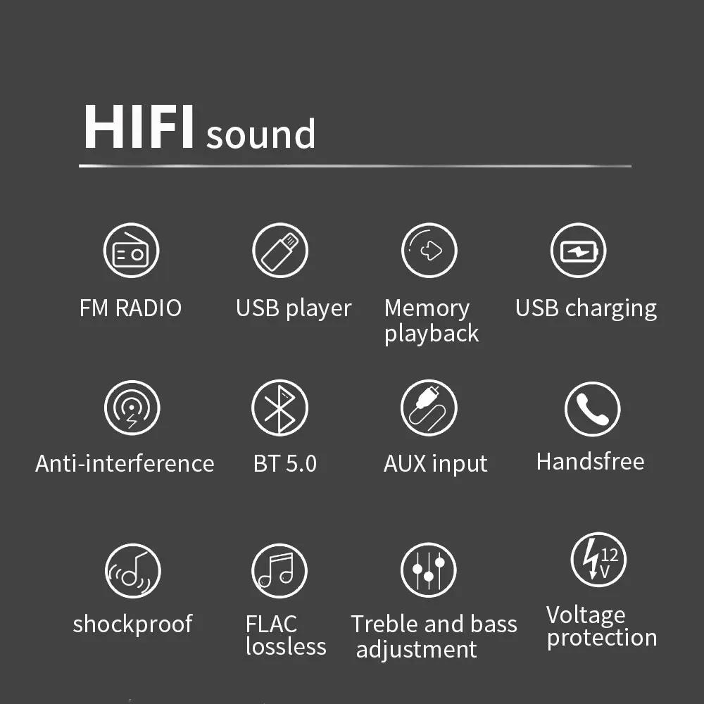 New Car Radio Bluetooth 1Din MP3 Player FM AUX TF Radio Stereo The Car-Finding Function of The Mobile APP and Voice Assistant 12V Bluetooth Hands-free