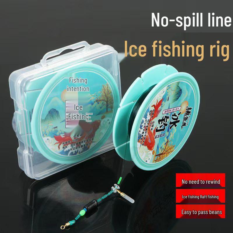 Ice Fishing Line Set - 50m Winter Raft & Crucian Carp Line for Ice Hole Fishing