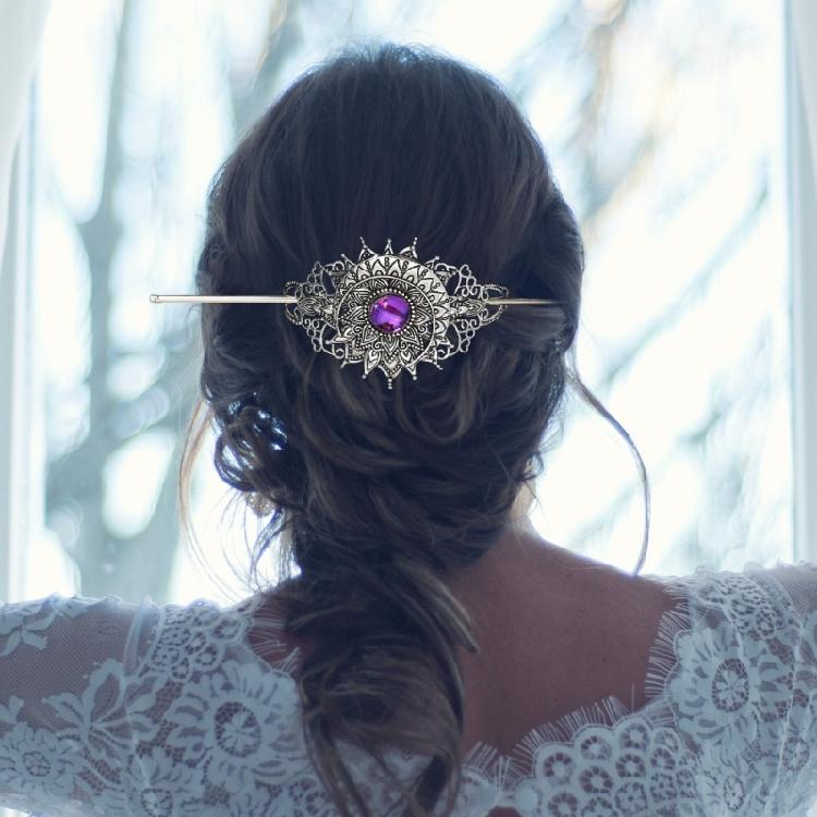 Delicate Floral Hair Stick Crystal Hairpiece with Sparkling Crystal for Evening Wear Photo Props