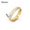 Anillo de pareja de acero inoxidable, anillo de boda con patrón de onda dorada, regalo de joyería de compromiso para hombres y mujeres