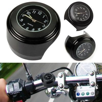 Universal 22-25mm Waterproof Aluminum Motorcycle Bike Handlebar Mount Quartz Clock Watch Luminous Clock Moto Accessories