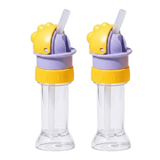 Water Bottle Straw Lid Leak-Proof Adapter for Kids Adults Portable Conversion Cap with Built-in Straw And Flip-Top Spill Resistant Lid Fits Most