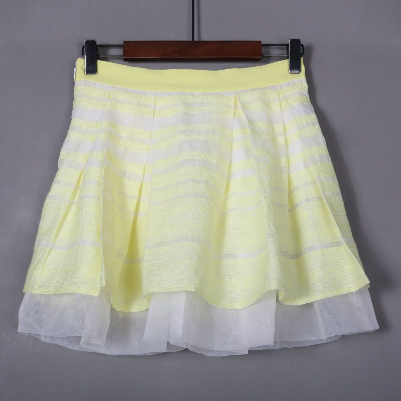 

Summer 2023 Patchwork Fresh Skirt Mesh Yellow 160