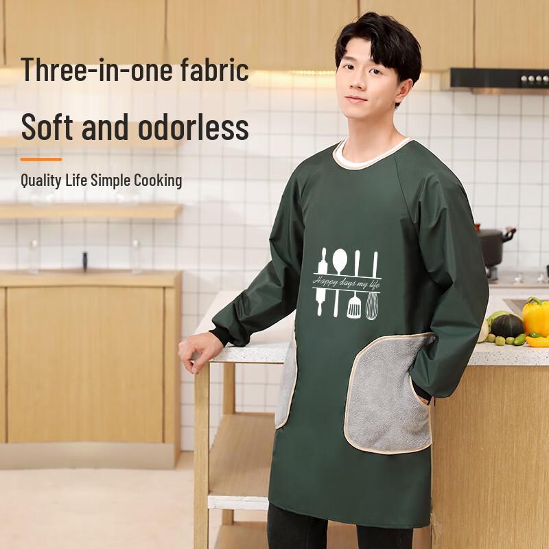 Long-Sleeved Waterproof Work Smock Apron