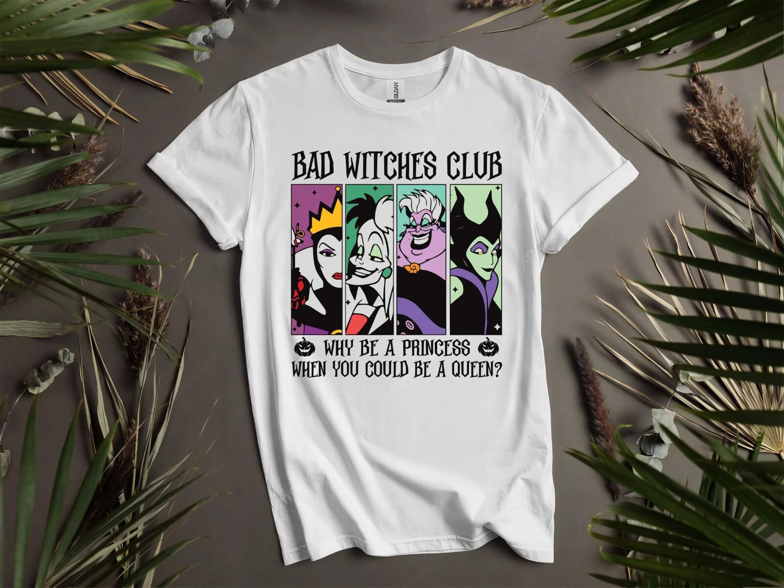 Bad Witches Club Halloween Poster T-Shirt Mens Womens Tees Top T Shirt Mens Womens Tees Top Men Women Unisex Tshirt K913 4XL