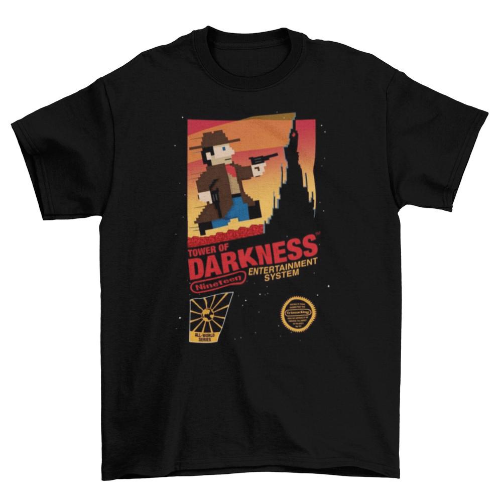 

Футболка унисекс с обложкой игры The Dark Tower для NES, хлопок, для взрослых, по мотивам Стивена Кинга, Хэллоуин, новая унисекс футболка L