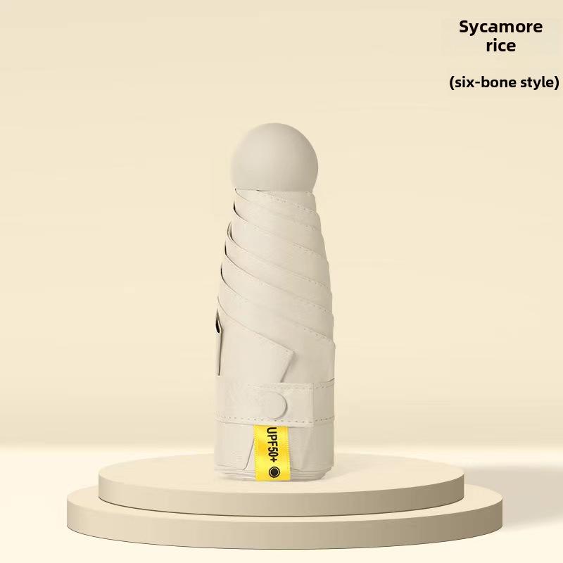 Portable Women's Sun Protection Umbrella - Mini Black Capsule Design