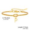 Minimalist Double Layer Snake Chain DIY Alphabet Bracelet Anklet Jewelry Simple Pendant Necklace For Women Gift