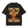 Divertenti Tung Tung Tung Sahur Sta Chiamando 67 Sei Sette Meme Magliette Uomo Cotone Lavato Magliette a Maniche Corte Abbigliamento Regalo