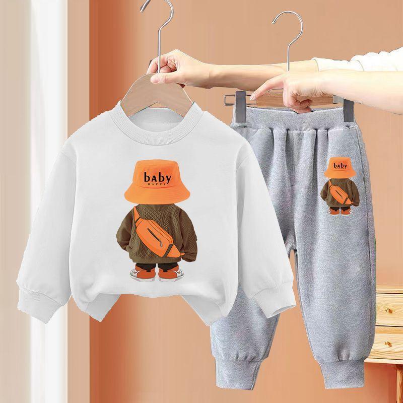 Boys and Girls Leisure Set 2023 Autumn Children Leisure Sports Hoodie Set