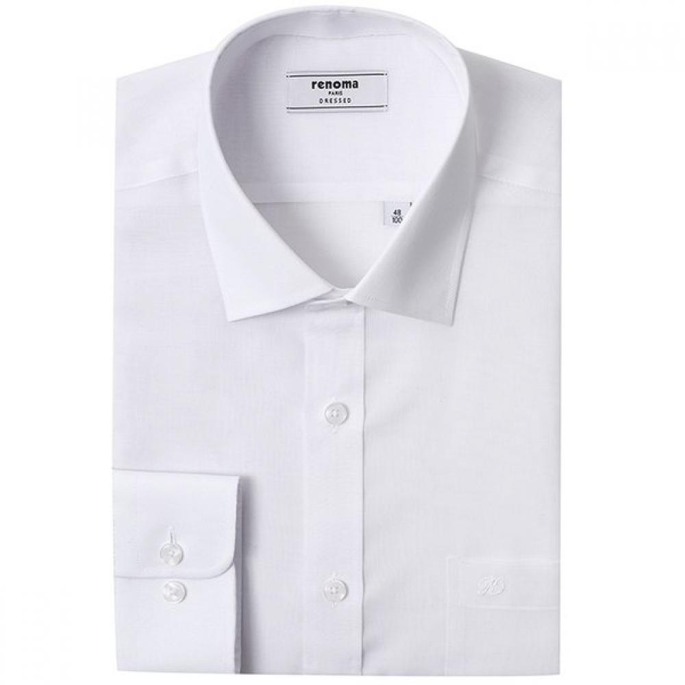 Renoma Cotton Blend Solid Classic Shirt Rllsg1050 Wh