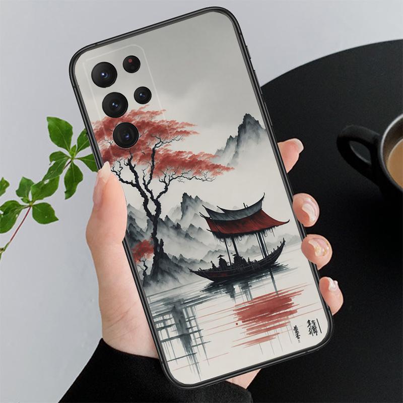 Japan Style Landscape Scaneary Phone Case For Samsung A35 A55 A54 A15 A25 A05s A05 A22 A24 A52 A33 A34 M34 M14 M54 M23