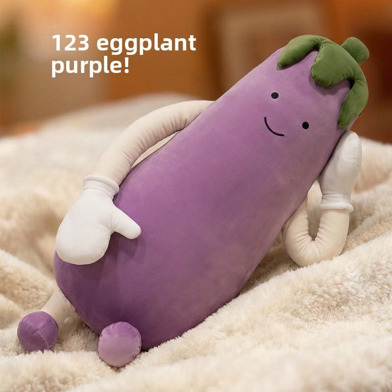 Plush Eggplant Long Pillow With Removable Inner Cushion For Side Sleepers And Pregnant Women