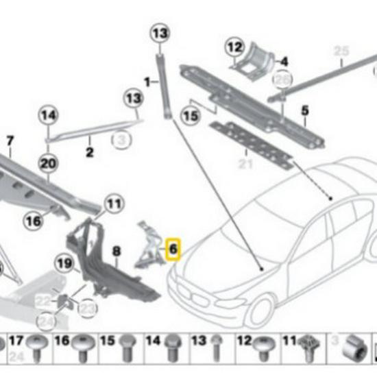 BMW F01 7 Series Fender Bracket 51647046351/52