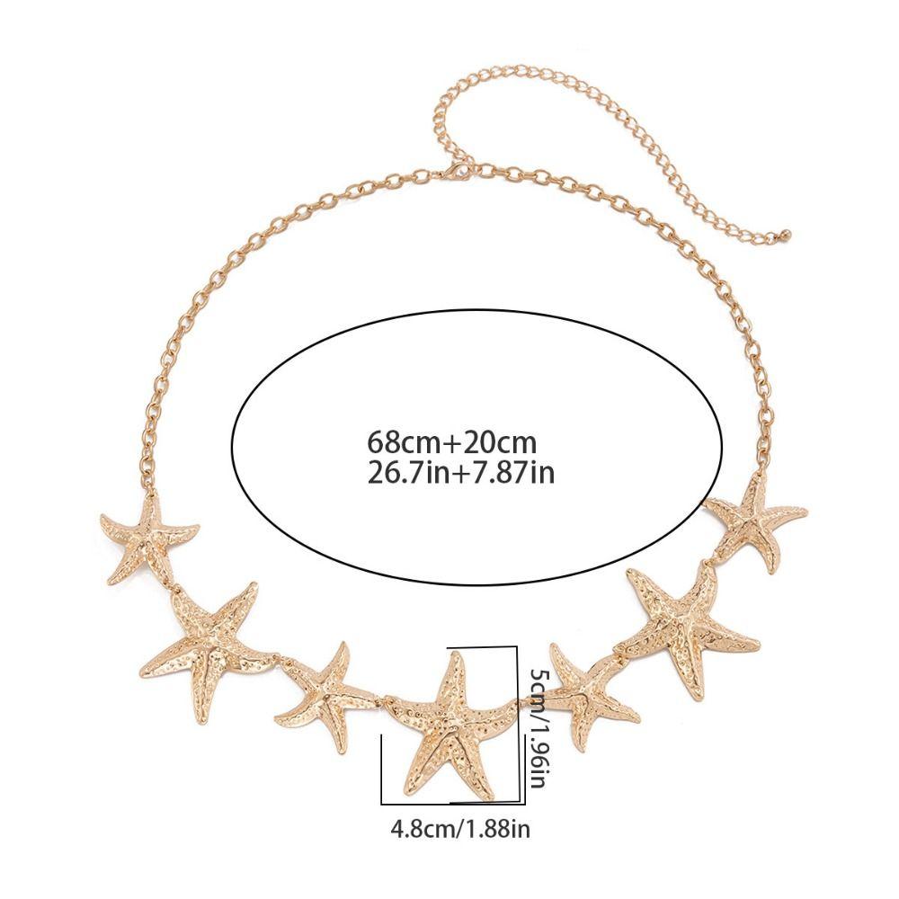 Bohemian Starfish Waist Chain Adjustable Bikini Body Chain Body Jewelry Belly Chain  Summer