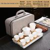 Pure White Mutton-Fat Jade Style Silver Travel Tea Set