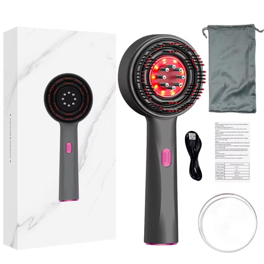 Electric Massage Comb Vibration Red Light Therapy Hair Growth Massage Scalp Brush Anti Hair Loss Liquid Oil Applicator Hair Care