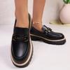 2025 new spring and autumn loafers large size casual polished British style women's shoes thick heel thick sole foreign trade retro