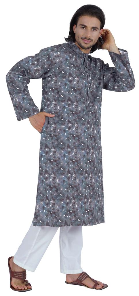 Atasi Designer Kurta For Men  s Printed Chinese Collar Summer Ethnic Party
