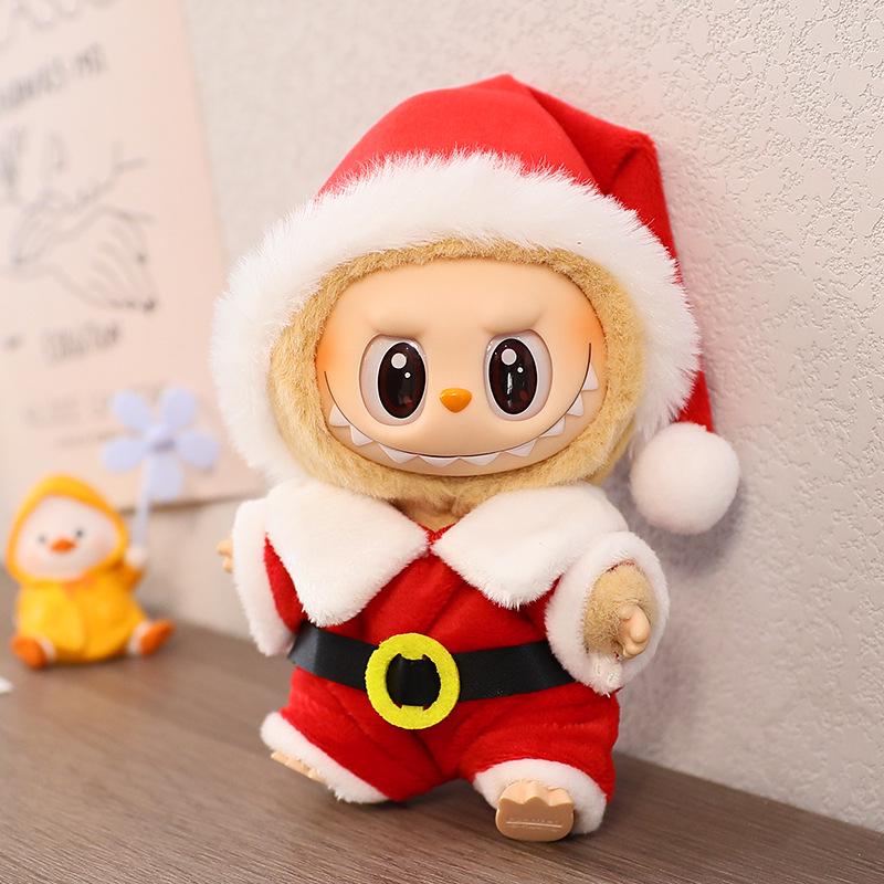 Labubu Christmas Keychain & Doll Outfit: Cloak, Sweater, and Hat Set