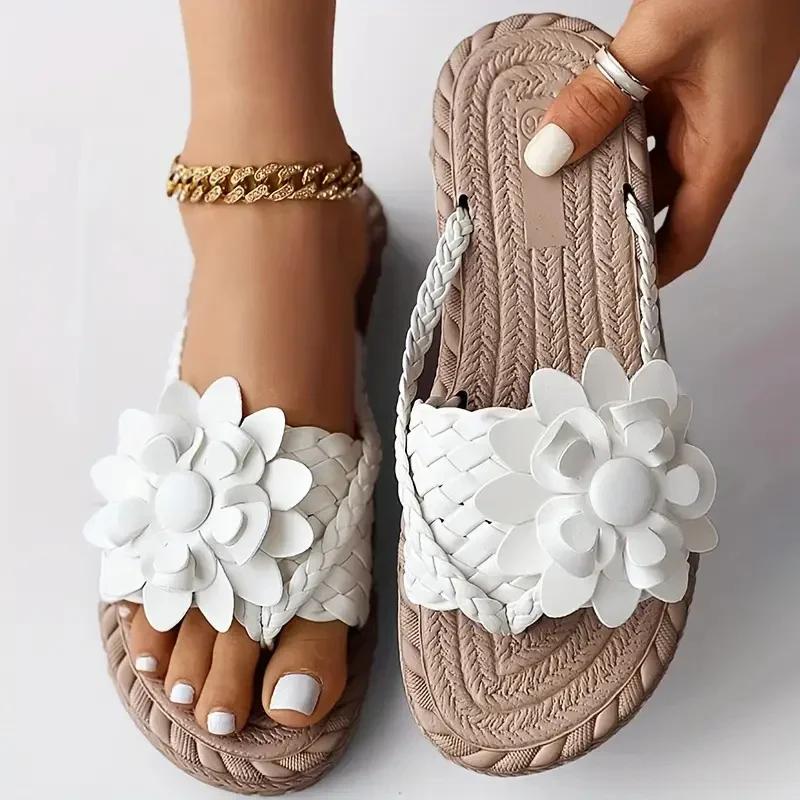 Women Slippers Summer Flower Trend Fashion Casual Sandals Flats Outdoor Beach Slippers Slides Women