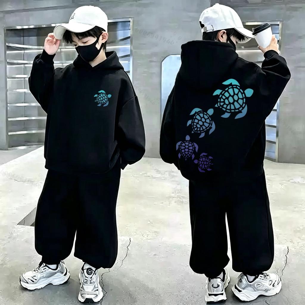 Latest Autumn-winter Collection - Colorful Turtle Kids Hoodie - Large Size Trendy Pullover Hoodie for Children