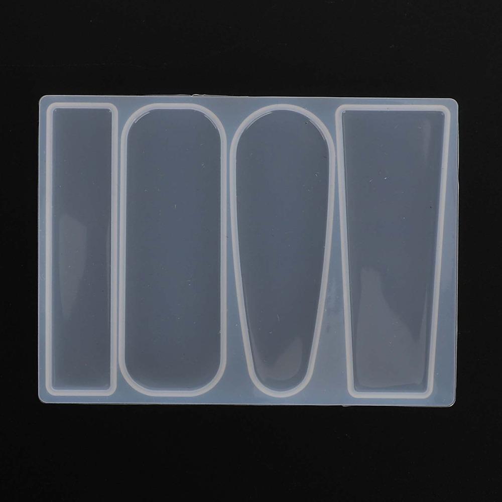 2pcs Geometric Shape Barrette Mould Triangle Teardrop White Silicone Mold Oval Rectangle Hair Clip Molds Hair Accessory Making