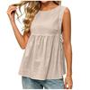 Women’s Sleeveless Cotton Linen Button Vest Top Loose Fit Casual Blouse with Side Tie for Summer Daily Wear