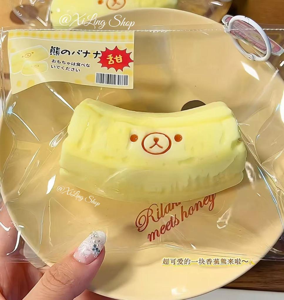 1Pc Handmade Squishy With Butter Texture - Banana Bear Shaped To - Food Grade Silicone