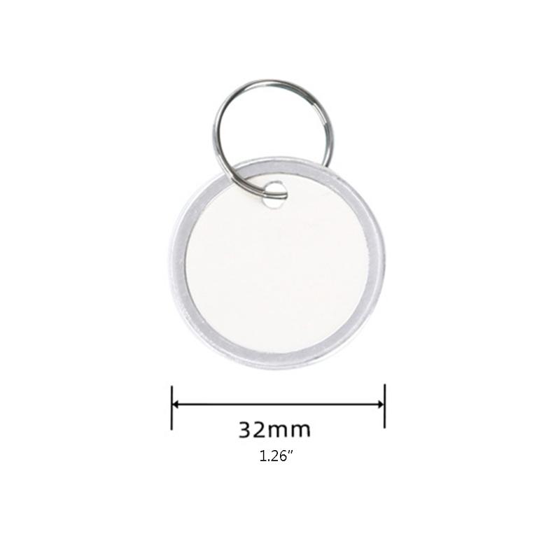 50 Pieces Metal Rimmed for Key Tags Round Paper Tags with Metal Rings White Label for Car Keys and Door Keys 31mm White