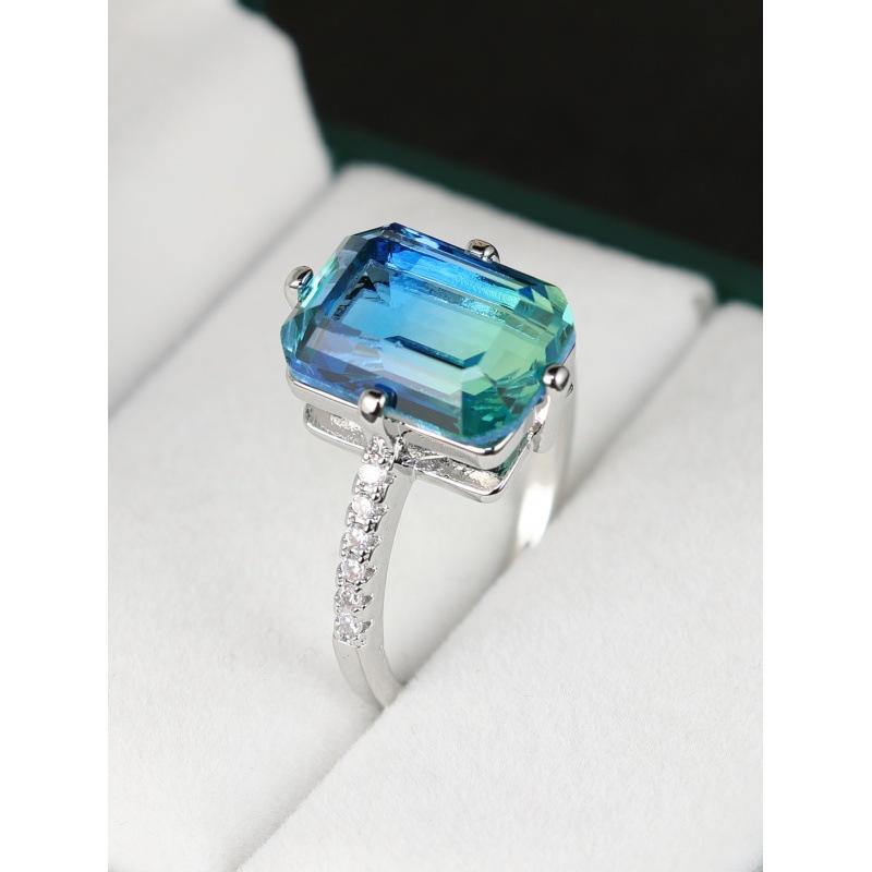 Wish hot European and American luxury four-clawed zircon engagement ring women